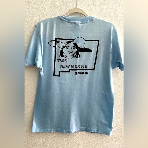 Cal-Tex Riders Tao 1984 Vintage tee, paper thin, light blue - Picture 2 of 5